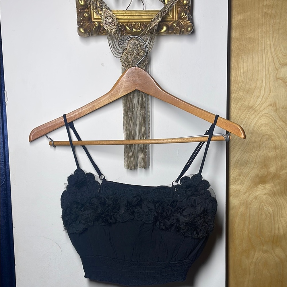 Elegant Black Floral Women's Top